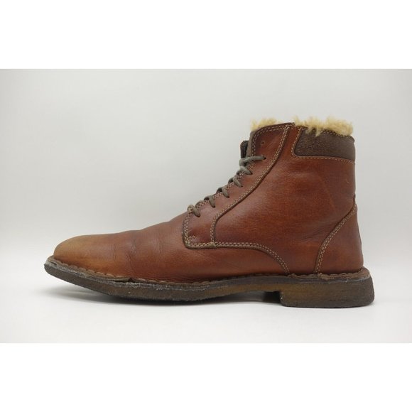 Johnston Murphy Brown Leather Lace Up Faux Fur Lined Ankle Boots Shoes Men\'s 9 M main image 8